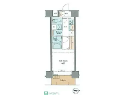 ラグゼナ秋葉原(1K/8階)の間取り写真