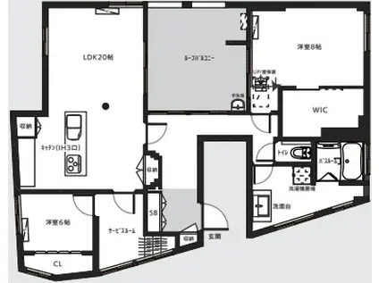 徳原マンション(2LDK/3階)の間取り写真