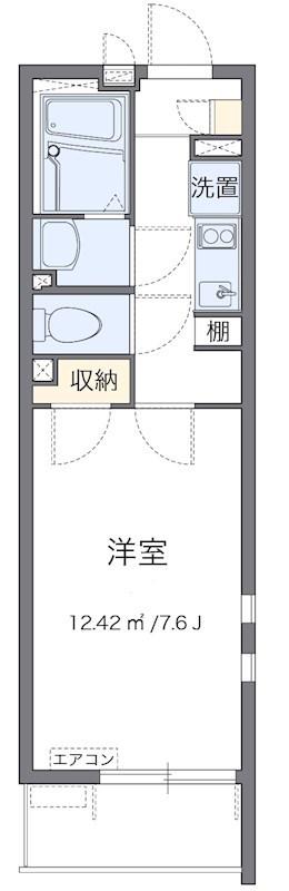セジュール中原(1K/1階)の間取り写真