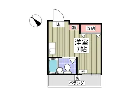 ウィンズベルII(ワンルーム/3階)の間取り写真