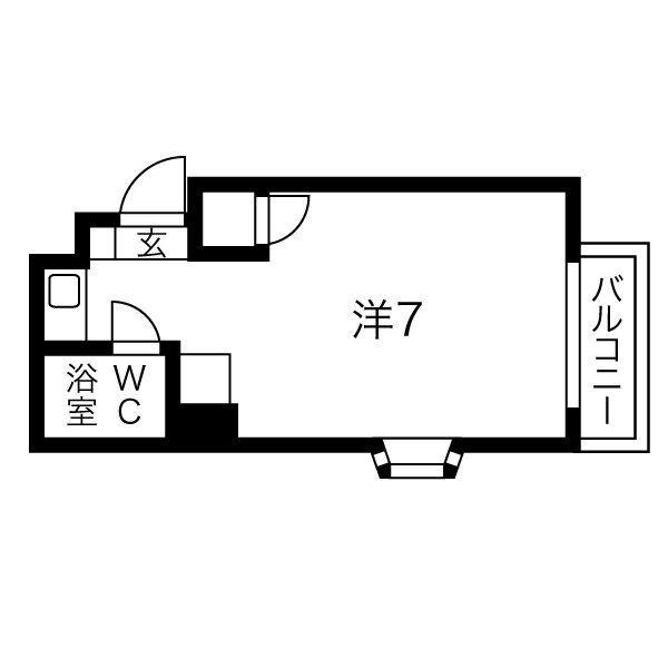 カルム西緑丘(ワンルーム/4階)の間取り写真