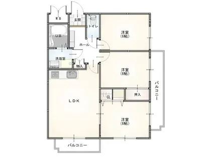 ファミール中根(3LDK/1階)の間取り写真