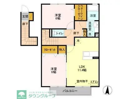 クレール(2LDK/2階)の間取り写真