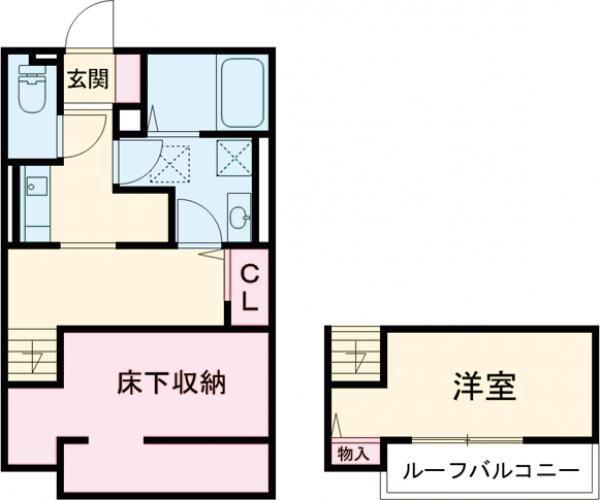 ブランシェ三萩野(1K/1階)の間取り写真