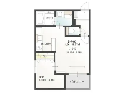  LIEN広中新開(1LDK/3階)の間取り写真