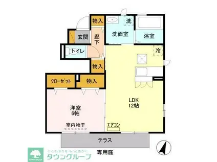 サニーモール参番館(1LDK/1階)の間取り写真