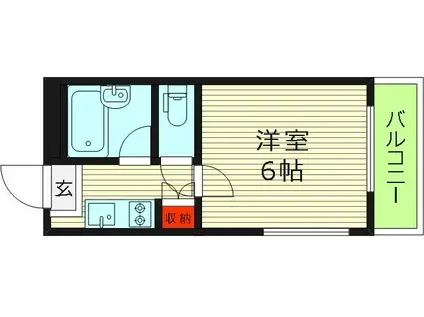 フローラル横堤(1K/1階)の間取り写真