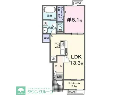ウィステリア(1LDK/1階)の間取り写真