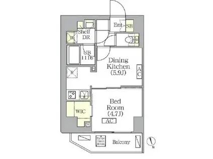BRICK RESIDENCE南青山(1DK/2階)の間取り写真