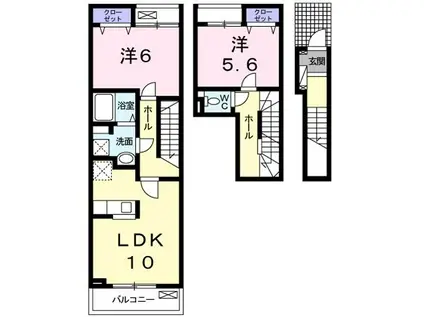 TK・III(2LDK/2階)の間取り写真