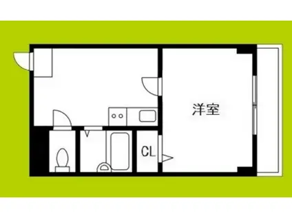 ガーデンハイツ西田(1DK/4階)の間取り写真