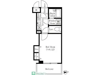 コアロート西早稲田(1K/3階)の間取り写真