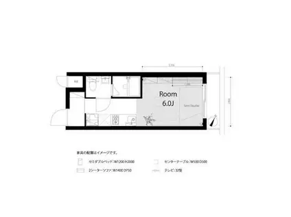 マツク千束コート(ワンルーム/1階)の間取り写真