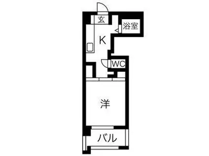 第5七福ビル(1K/5階)の間取り写真