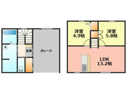 STONE VIILAGE(2LDK/1階)の間取り写真