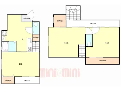 ABCビル(2LDK/3階)の間取り写真