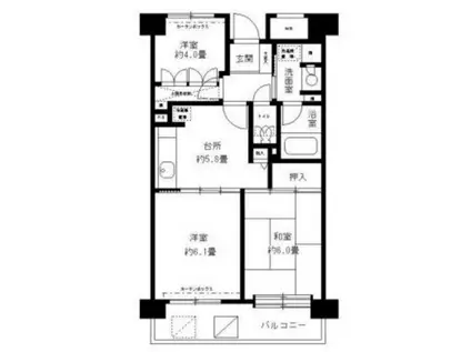 フレスコ川崎(3K/2階)の間取り写真