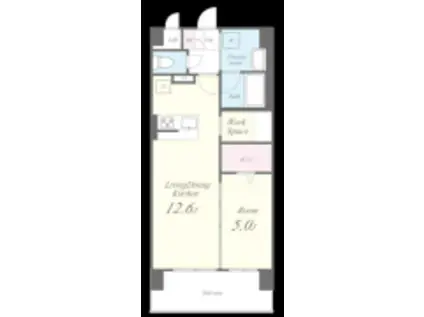 フェリスシエロ堺(1LDK/4階)の間取り写真