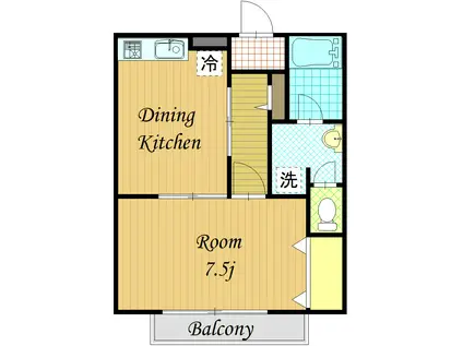 植ノ台ハイツNO5(1DK/1階)の間取り写真