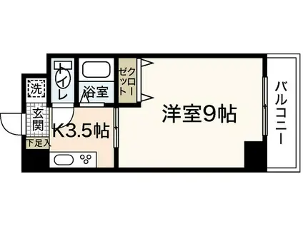 ラフィーネ幟町(1K/6階)の間取り写真