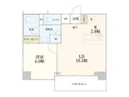 ハーモニーレジデンス東京イースト♯002(1K/6階)の間取り写真