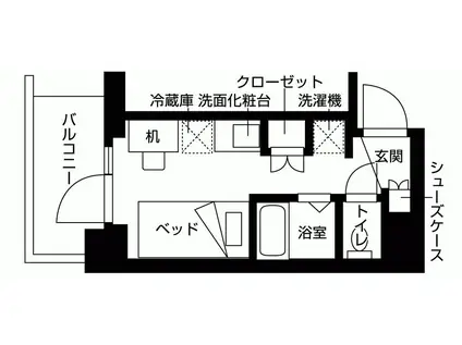 レジディア浦安III(ワンルーム/6階)の間取り写真
