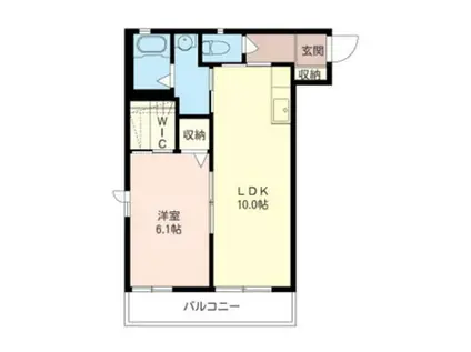 ユーチャリスC(1LDK/2階)の間取り写真