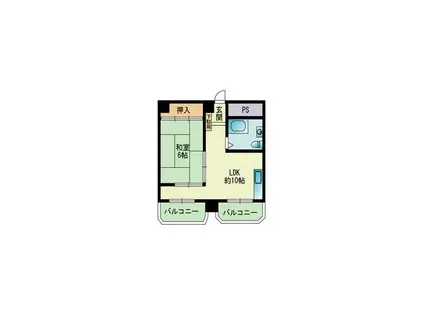 103大稲マンション(1LDK/7階)の間取り写真