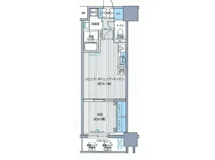 ダイイチフレア川崎(1LDK/11階)の間取り写真