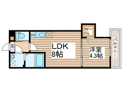ホミーレ八潮茜町(1LDK/1階)の間取り写真