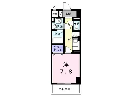 サンライズ 江平中町(1K/4階)の間取り写真