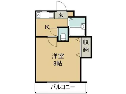 リバティN1(1K/2階)の間取り写真