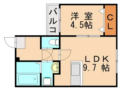 ラグナ和白(1LDK/2階)の間取り写真