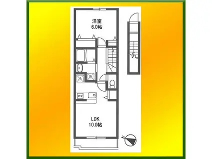 TRES花小金井II(1LDK/2階)の間取り写真