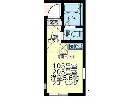 ユナイト上星川レッドパプリカ(ワンルーム/2階)の間取り写真