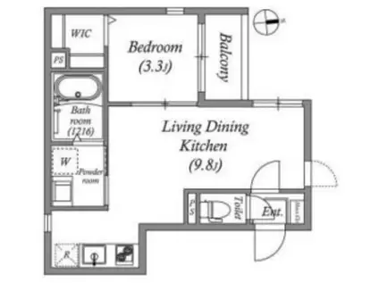 ハーモニーテラス林寺VIII(1LDK/1階)の間取り写真