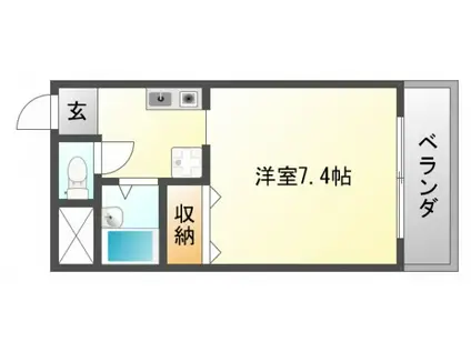 アーネスト山手II(1K/2階)の間取り写真