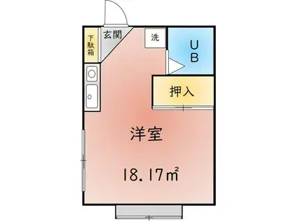 エクレールハイム(ワンルーム/2階)の間取り写真