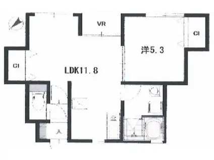 SORA(1LDK/1階)の間取り写真