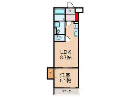 ラモーナ藤阪元町(1LDK/3階)の間取り写真
