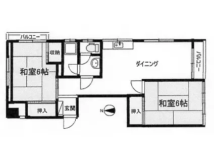 小川ビル(2DK/2階)の間取り写真