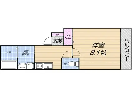 フジパレス山之内VI番館(1K/2階)の間取り写真