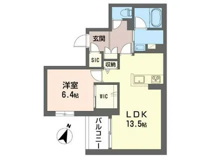 ソプラ クリザンテーモ(1LDK/2階)の間取り写真