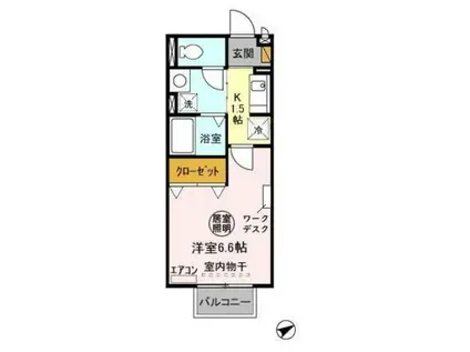 トレジャー(1K/1階)の間取り写真