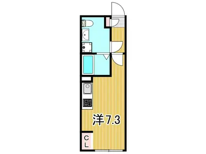 オークノワール綾瀬(ワンルーム/3階)の間取り写真