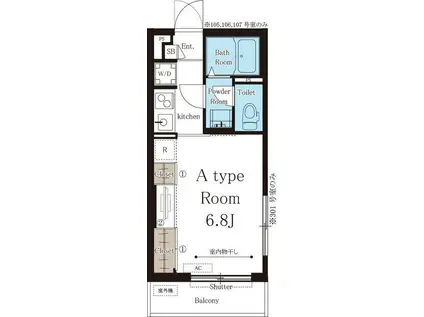 リブリ・ミライフ(1K/2階)の間取り写真