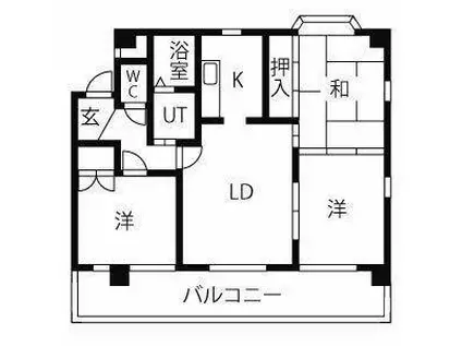 サンライズ極楽(3LDK/3階)の間取り写真