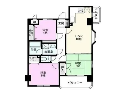 グレースパーク(3LDK/3階)の間取り写真