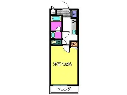 リヴェール和泉(1K/2階)の間取り写真