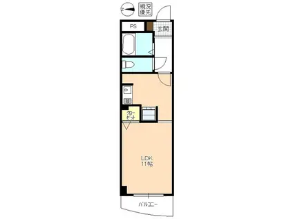 センターイン伊勢町(ワンルーム/5階)の間取り写真